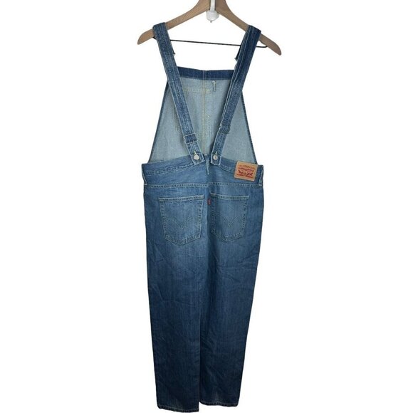 Levis Denim Jean Overall Pants Womens Sz Small Pockets Blue Medium Rinse - Picture 10 of 11
